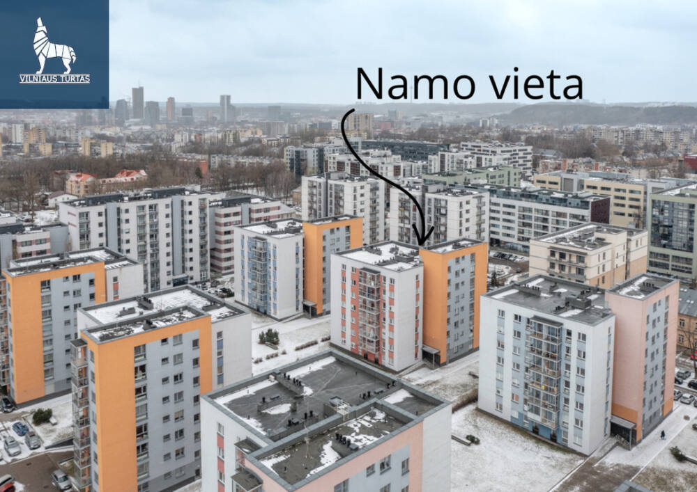 Parduodamas butas Žygio g., Šiaurės miestelyje, Vilnius, 39.45 kv.m ploto, 1 kambariai
