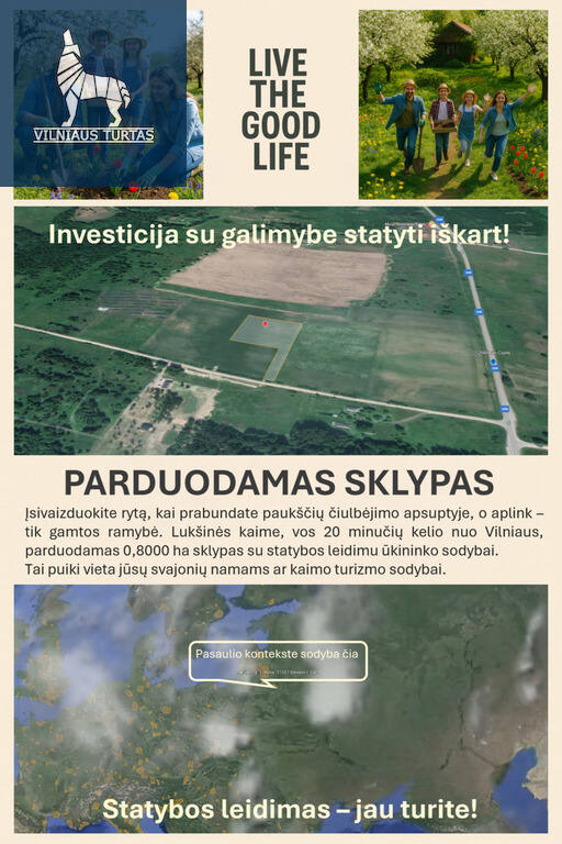 Parduodamas sklypas Kenos k., 80 a ploto