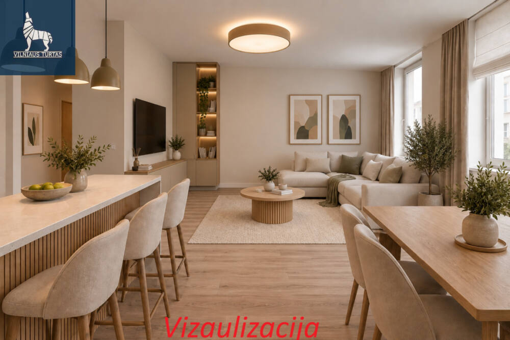 Parduodamas butas Leičių g., Pašilaičiuose, Vilnius, 74.49 kv.m ploto, 3 kambariai