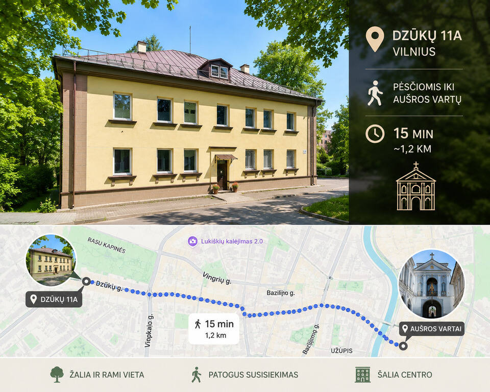 Nuomojamas butas Dzūkų g., Naujininkuose, Vilnius, 23 kv.m ploto, 1 kambariai