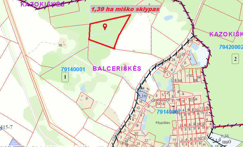 Parduodamas sklypas Pilypiškės, 139 a ploto